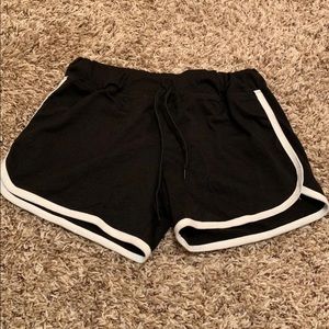 Black and white shorts